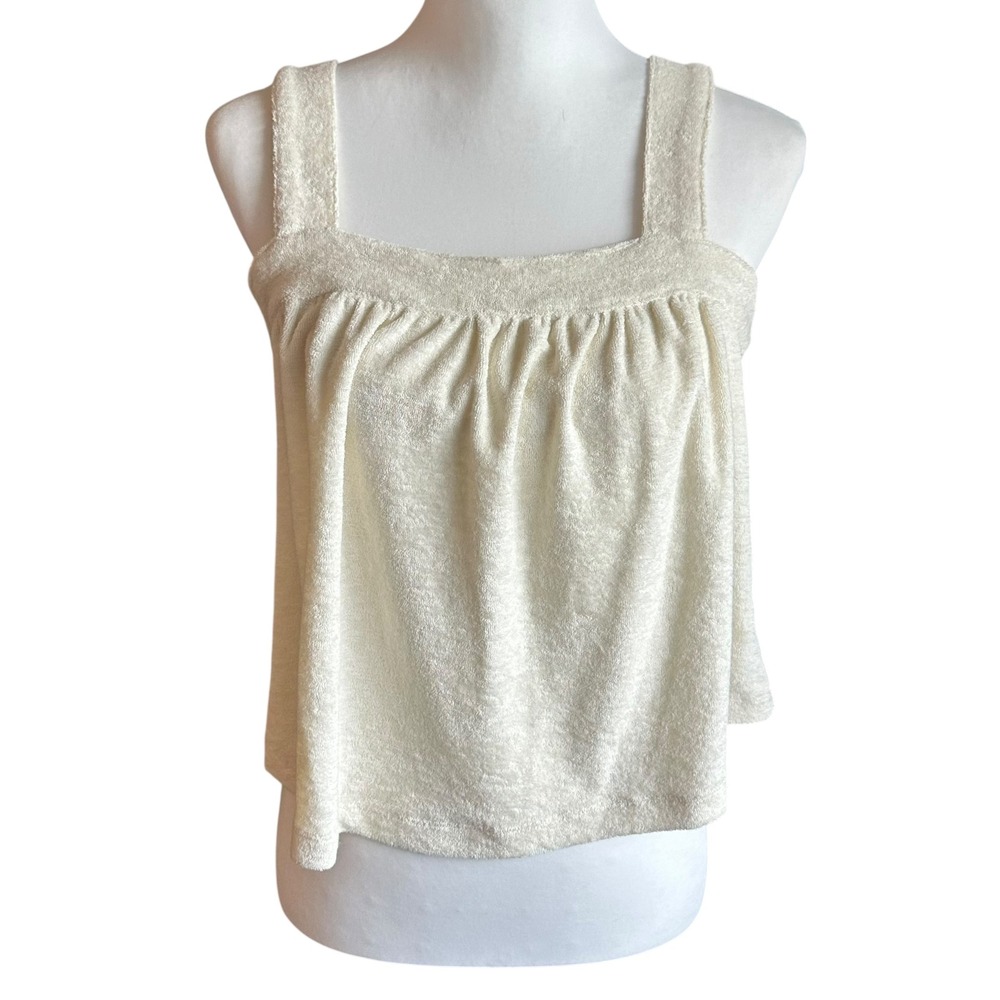 Marine Layer Tank Top NWT Women's M Cloud Dancer‎ (Cream) Terry Cloth Tank Top